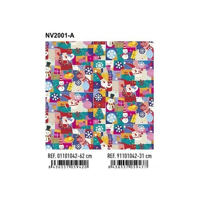 Papel De Regalo Bobina Basika 31 Cm X 80 M (2 Kg Aprox.) Navidad (Nv2001-A 31 Cm)