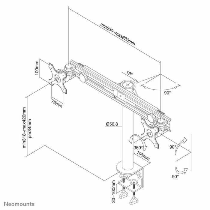 Soporte TV Neomounts FPMA-D700D 10-30" 8 kg 2 Soporte TV Neomounts FPMA-D700D 10-30" 8 kg 2