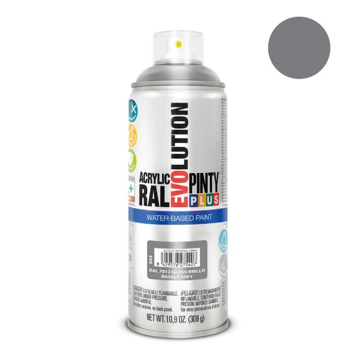 Pinty Plus Pintura Acrílica en Spray Evolution Water-Based 520 cc Ral 7012 Gris Basalto