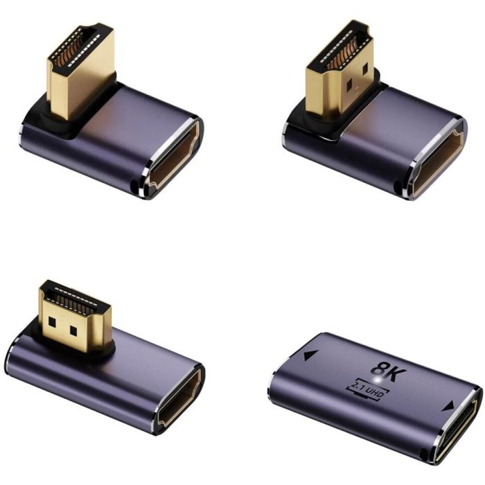 4smarts 541489 Set de 4 Adaptadores HDMI 8K (7680x4320) Angular/Derecho Macho a Hembra 2.1