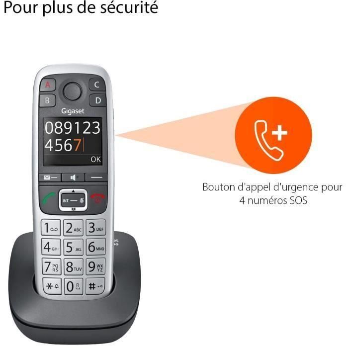 GIGASET Teléfono fijo E560 Plata 2 GIGASET Teléfono fijo E560 Plata 2
