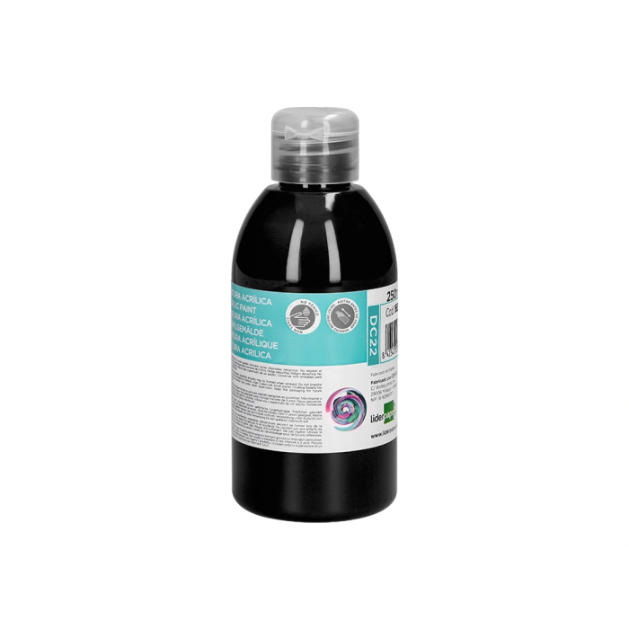 Liderpapel Pintura acrilica bote 250 ml Negro 1