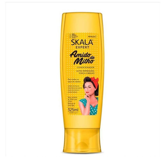 Skala Acondicionador Amido de Maíz Vegano para Todo Tipo de Cabello, Fortalece y da Brillo, 325 mL