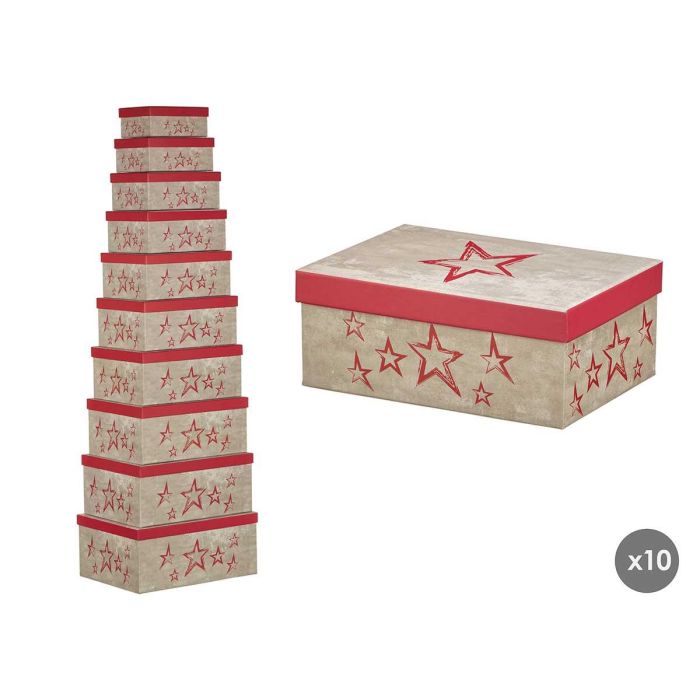 Set 10 Cajas Estrellas Fucsia Pincello 37.5x29x17 cm - Cartón, Blanco/Rosa (2 Unidades) Set 10 Cajas Estrellas Fucsia Pincello 37.5x29x17 cm - Cartón, Blanco/Rosa (2 Unidades)