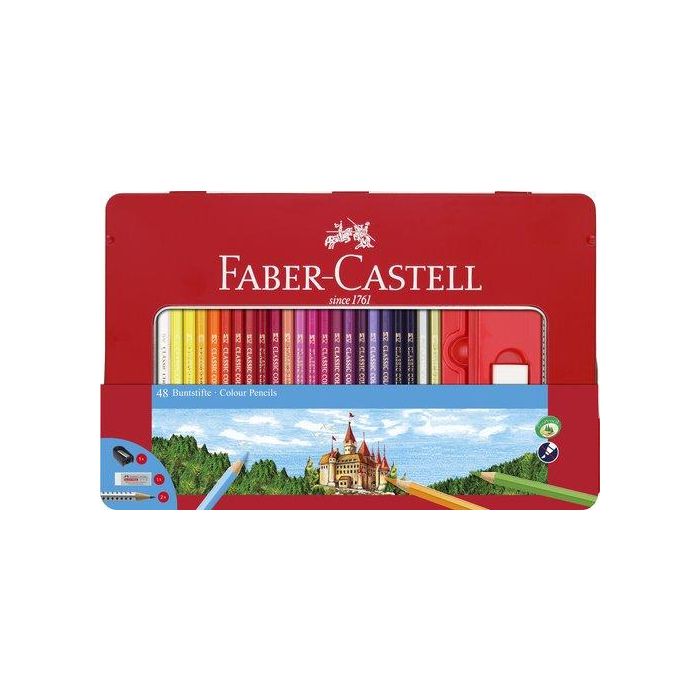 Lapices De Colores Faber-Castell Estuche De Metal De 48
