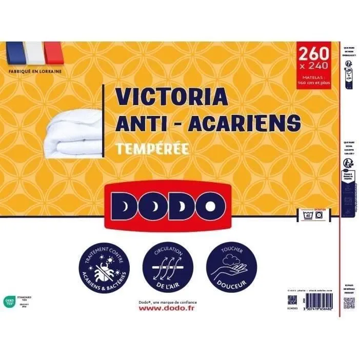 Dodo Edredón Victoria 240x260 cm Templado Relleno 100% Poliéster 2 Personas Blanco DOD3307419656482 3