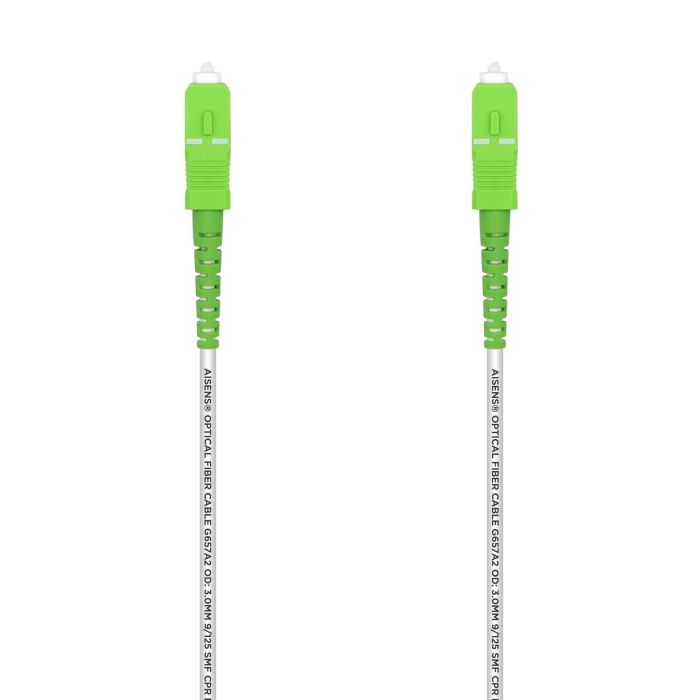AISENS Cable Fibra Optica Latiguillo 5 M G657A2 3.0 9/125 SMF SIMPLEX CPR DCA LSZH, SC/APC-SC/APC,