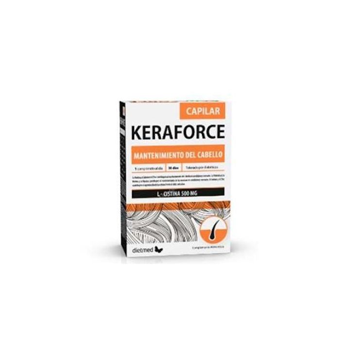 DIETMED Keraforce Capilar 30 Comprimidos Complemento Alimenticio para el Cabello con Biotina, Selenio y Zinc