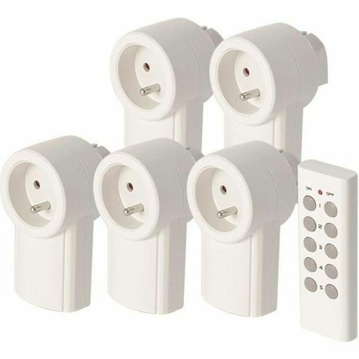 SCS Sentinel Kit de 5 Tomas de Corriente Eléctricas Inalámbricas de Control Remoto 2300W | Alcance 30m | Frecuencia 433 Mhz | Autoaprendizaje