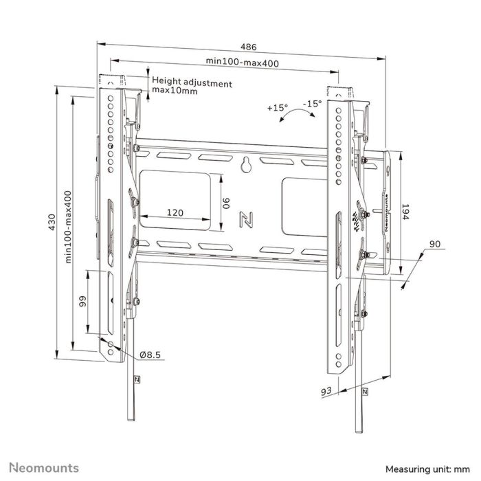 Soporte TV Neomounts WL35-750BL14 32" 75" 100 kg 2