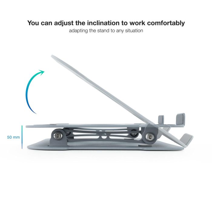 TooQ TQLRS0012-AL-G Soporte Elevador Ergonómico Ajustable 30-280mm Plegable Ventilado para Portátil 11-17.3" Aluminio Gris 1 TooQ TQLRS0012-AL-G Soporte Elevador Ergonómico Ajustable 30-280mm Plegable Ventilado para Portátil 11-17.3" Aluminio Gris 1