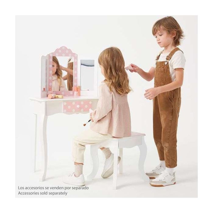 Tocador Con Banqueta Teamson Rosa Blanco Lunares 63 x 100 x 29 cm 5 Tocador Con Banqueta Teamson Rosa Blanco Lunares 63 x 100 x 29 cm 5