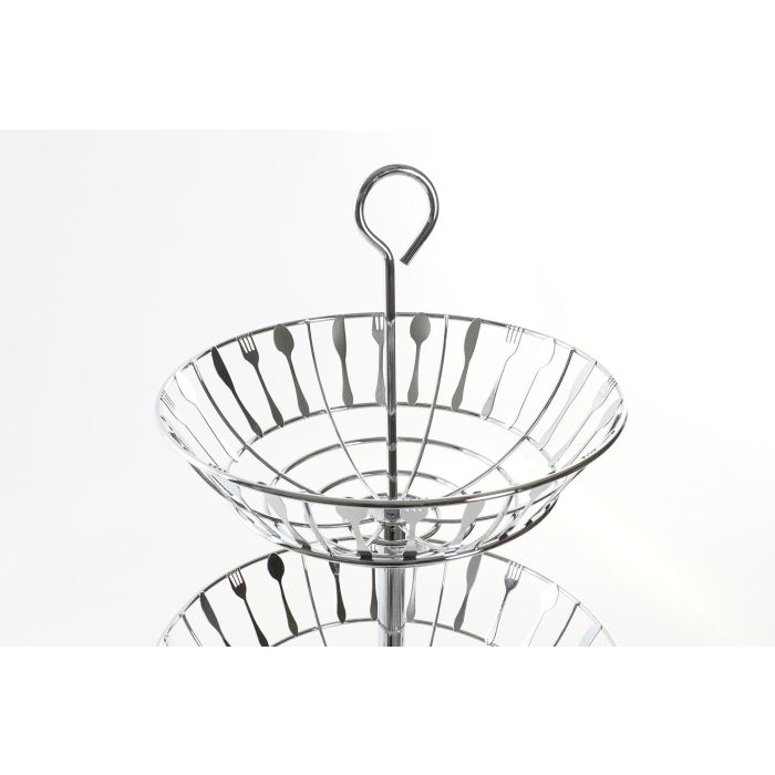 DKD Home Decor Frutero Basicos Metal cromado Plateado 2 Unidades 28 x 56 x 32 cm 1