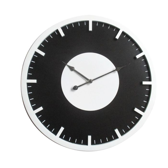 DKD Home Decor Reloj de Pared Vintage Negro Blanco 50 x 50 cm (2 Unidades) 1