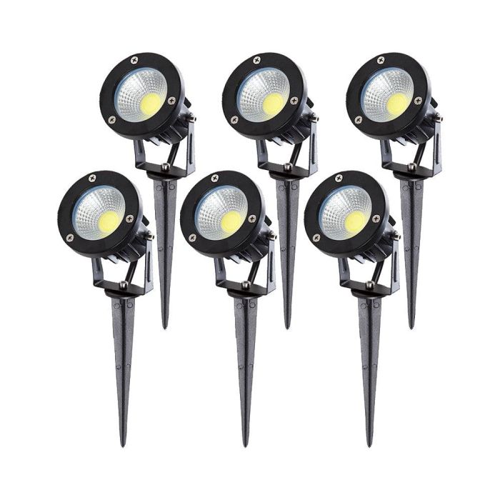 Pack 6 Focos LED Jardines 9W 758Lm 2700ºK Pincho 50.000H [SL-CPDC09-9W-WW-PK6] 2