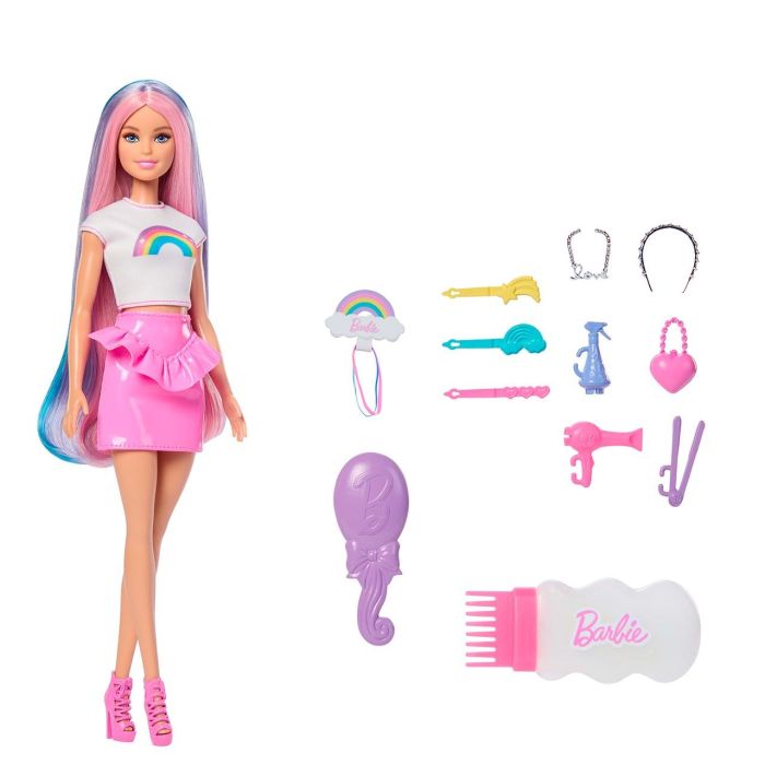 Barbie Muñeca Pelo Arcoíris Brillante JJP07 Mattel 2