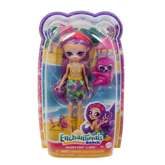 Muñeca Enchantimals Sunshine Island Perezoso Morado Hrx82 4