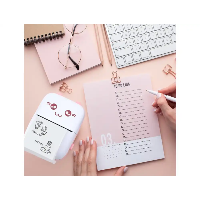 Wondee Mini Impresora Térmica Funny Pink Bluetooth para Móvil iOS Android 7