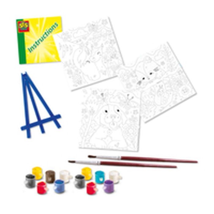 Set de Dibujo SES Creative Paint by number on canvas 2 Set de Dibujo SES Creative Paint by number on canvas 2