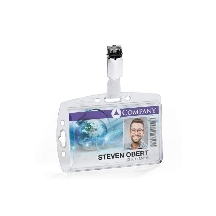 Identificador Durable Rigido 8005 Con Pinza Para Tarjetas De Identificacion Y Pases De Seguridad Paquete De 25