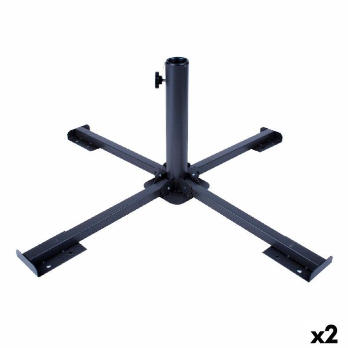 Base para Sombrilla Aktive 86 x 34 x 86 cm Negro Metal (2 Unidades) Base para Sombrilla Aktive 86 x 34 x 86 cm Negro Metal (2 Unidades)