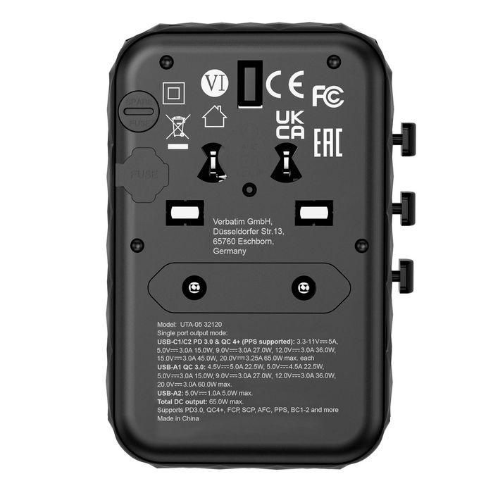 Verbatim Uta-05 Adaptador Universal De Viaje Con 2 Puerto Usb-C - 2 Puerto Usb-A 8 Verbatim Uta-05 Adaptador Universal De Viaje Con 2 Puerto Usb-C - 2 Puerto Usb-A 8