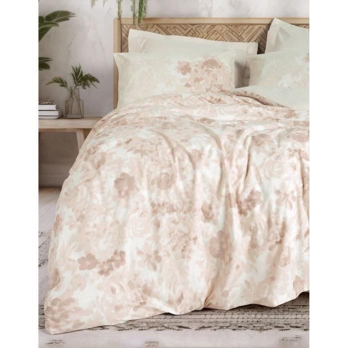 Juego de cama - 1 funda nórdica 220x240 cm + 2 fundas de almohada 60x60 cm - 100% algodón - Beige 2 Juego de cama - 1 funda nórdica 220x240 cm + 2 fundas de almohada 60x60 cm - 100% algodón - Beige 2