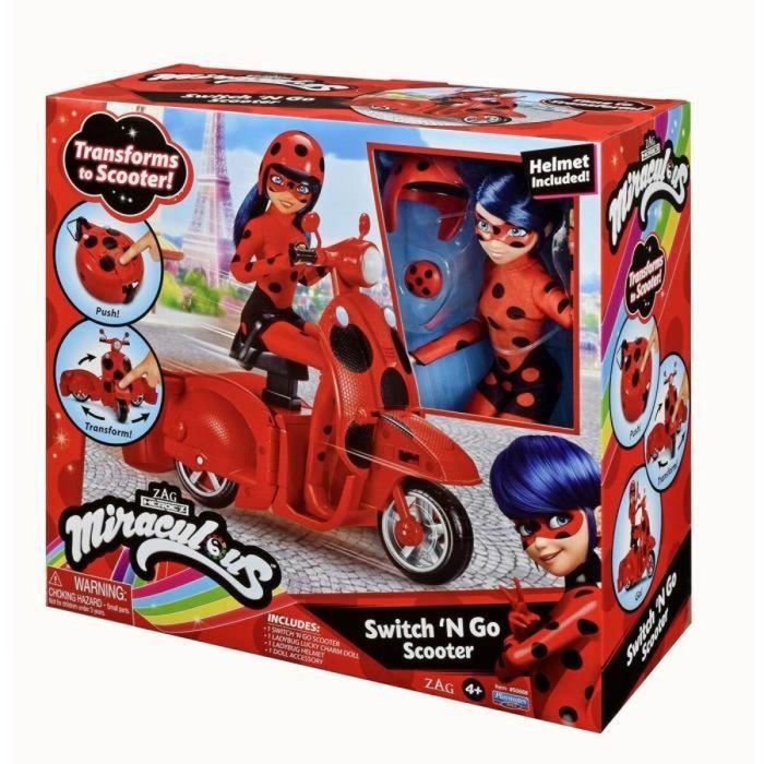 Bandai P50668 Scooter Miraculous Switch'n Go Ladybug Lucky Charm Muñeca articulada 26 cm 8