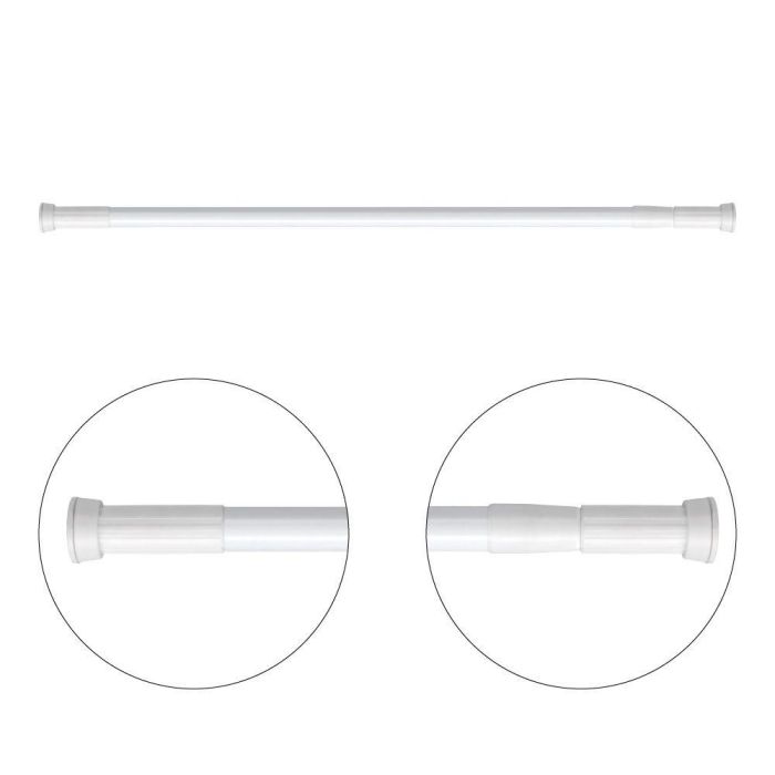 Edm Barra de Cortina Extensible Blanca 75 x 125 cm Aluminio Edm Barra de Cortina Extensible Blanca 75 x 125 cm Aluminio