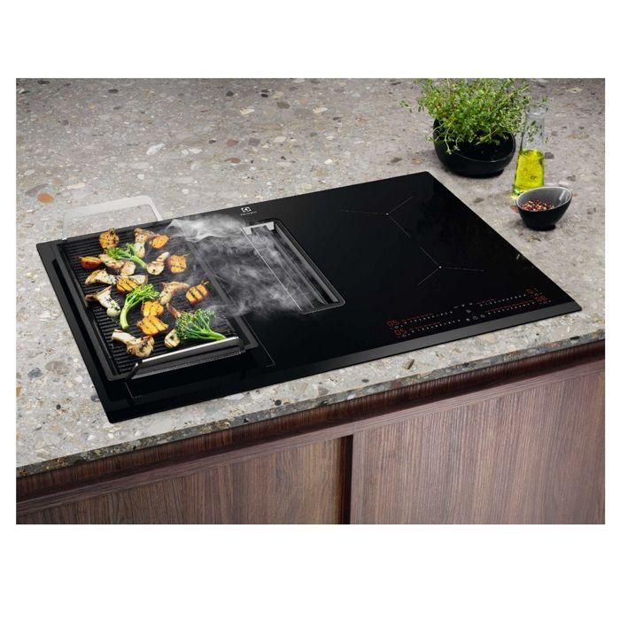 Placa de inducción Electrolux de 78 cm con 4 quemadores, 7350 W, color negro - KCC83443 4 Placa de inducción Electrolux de 78 cm con 4 quemadores, 7350 W, color negro - KCC83443 4