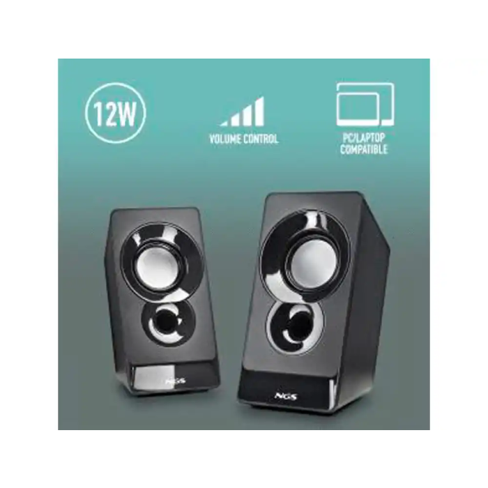 Ngs Altavoz sb10 para PC 12W Estéreo USB Entrada Jack 3,5 mm Color Negro 3