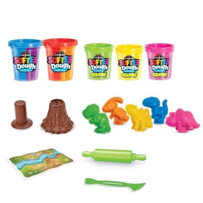 LEXIBOOK - Kit de Dinosaurio en Plastilina Moldeable y Fluorescente 1