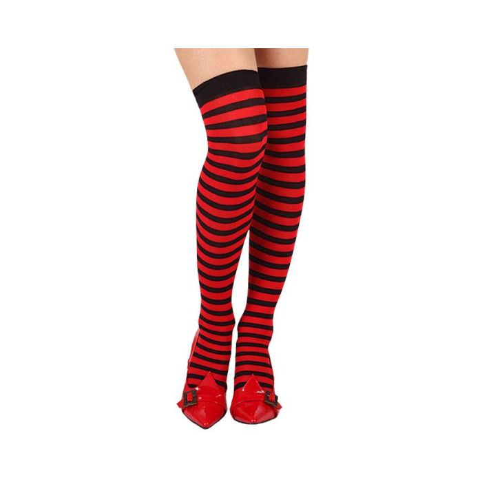 Medias a Rayas Rojo y Blanco para Disfraces de Navidad, Carnaval y Fiestas 0 Medias a Rayas Rojo y Blanco para Disfraces de Navidad, Carnaval y Fiestas 0