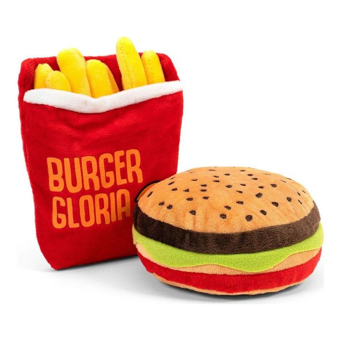 Gloria Peluche Hamburdog Mini para Perros, Diseño Original Hamburguesa Multicolor, Juguete con Squeaker Ideal Razas Pequeñas 4