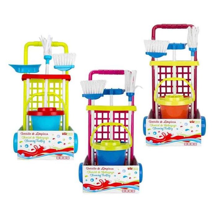 Vicam Carro de Limpieza con Escoba, Fregona, Cubo y Recogedor - Modelos Surtidos 2