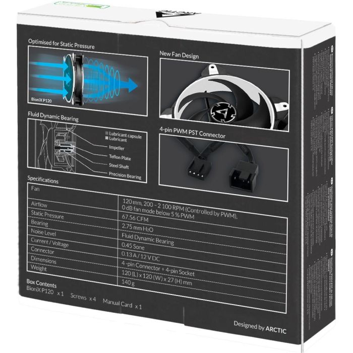 ARCTIC Lüfter BioniX P120 White PWM 6 ARCTIC Lüfter BioniX P120 White PWM 6