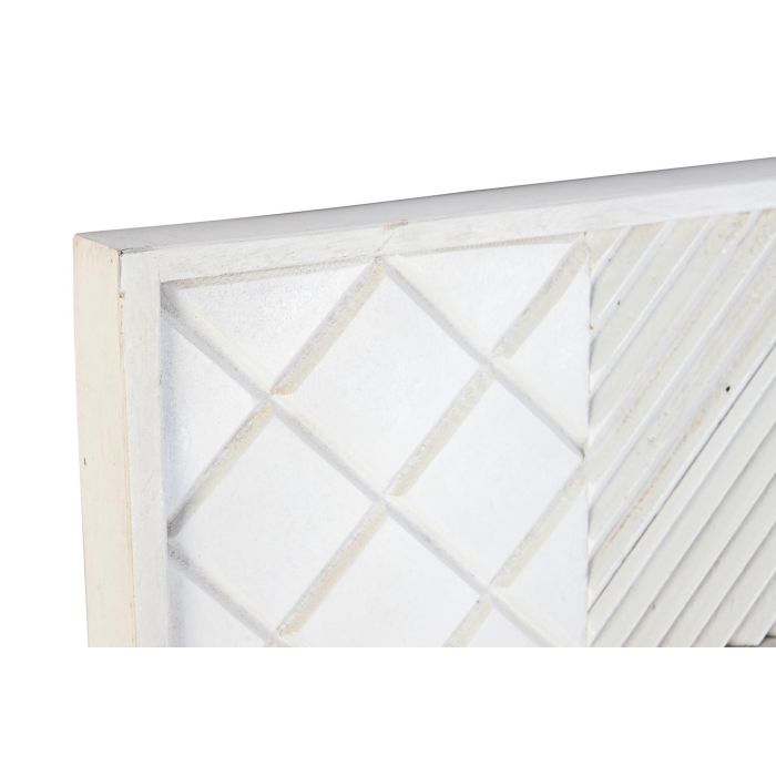 DKD Home Decor Espejo Moderno Blanco de Madera de Mango Diseño Rombo 154x94x4 cm 2