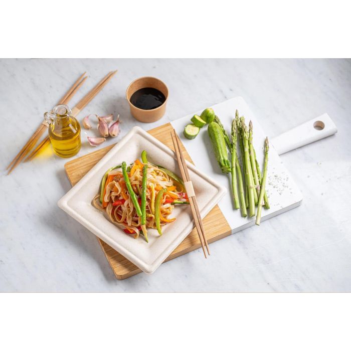 Set de 3 Platos Biodegradables Cuadrados 26 cm Algon (24 Cajas) 5 Set de 3 Platos Biodegradables Cuadrados 26 cm Algon (24 Cajas) 5