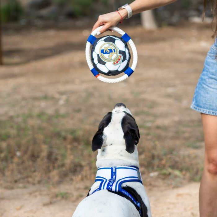 Real Madrid Frisbee para Perro con Cuerda Blanco 22x22x6 cm 4