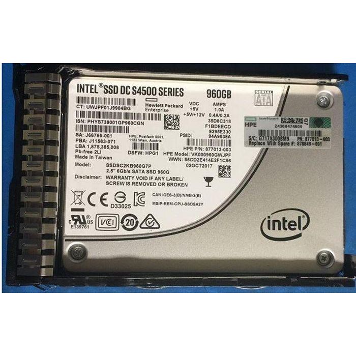 Hewlett Packard Enterprise 960GB, 2.5", SATA III, MU, SFF, RI, SC Disco Duro 1