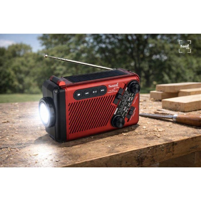 SAMI Radio de Emergencia Multimedia 4 Bandas con Batería/Solar - Radio Sami Emergencia multimedia 4 bandas bat/sola