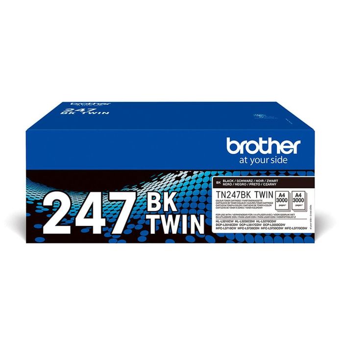 Toner Brother Tn247Bk Dcp-L3510Cdw - Hl-L3270Cdw - Mfc-L3710Cw Negro 3000 Paginas Pack 2 Unidades 1