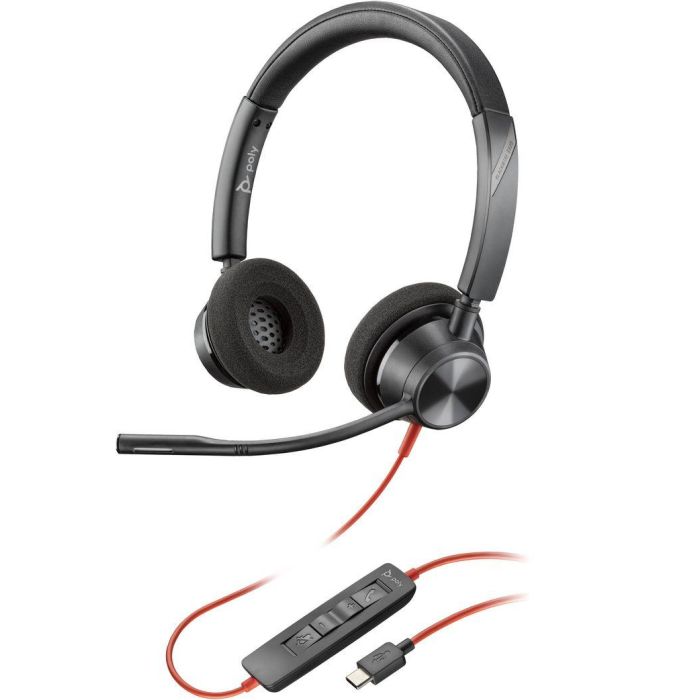 HP Blackwire 3320 Auriculares Estéreo USB-C con Adaptador USB-A - Comodidad y Calidad de Audio Poly