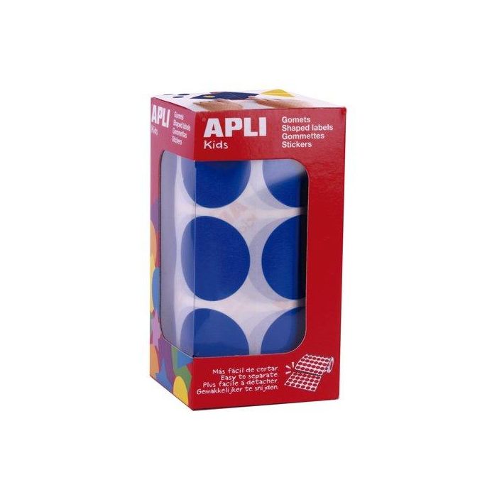 Apli Gomets Redondos 33 mm Rollo Azul Rollo 708 Unidades Apli Gomets Redondos 33 mm Rollo Azul Rollo 708 Unidades