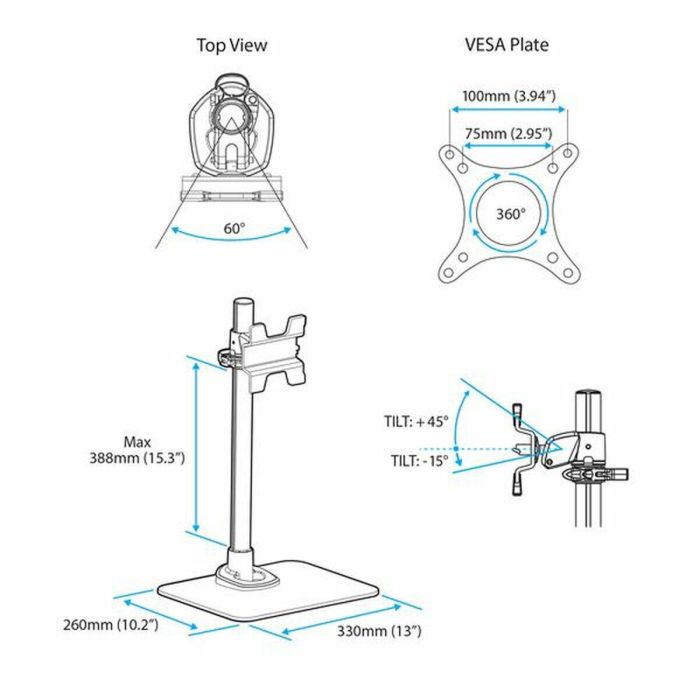 Soporte de Mesa para Pantalla Startech ARMPIVSTND 2