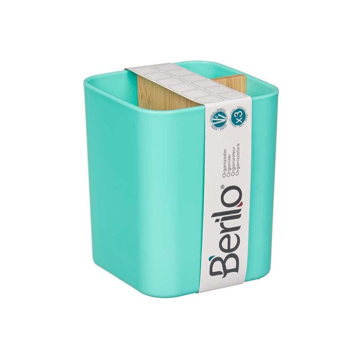 Organizador Cuadrado 3 Huecos Bambu Menta Berilo 9X11CM (6 Unidades) 1 Organizador Cuadrado 3 Huecos Bambu Menta Berilo 9X11CM (6 Unidades) 1