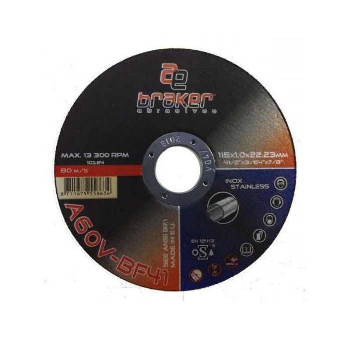 Tyrolit Caw46 Bf41 Disco de Cortar Inoxidable Plano Braker 115x1x22 mm Tyrolit Caw46 Bf41 Disco de Cortar Inoxidable Plano Braker 115x1x22 mm