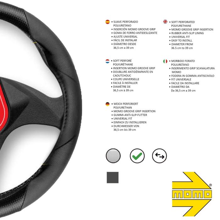 Funda Volante Momo Tuning Universal Color Negro 38-39 cm MOMLSWC016CB 2 Funda Volante Momo Tuning Universal Color Negro 38-39 cm MOMLSWC016CB 2