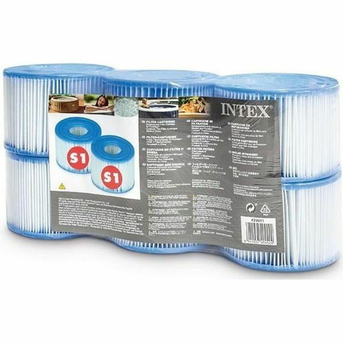 Intex 29011 Cartuchos de Filtro para Spa Puro - Juego de 6 Unidades - Filtración Fina 20 Micras Fibra de Dacrón Intex 29011 Cartuchos de Filtro para Spa Puro - Juego de 6 Unidades - Filtración Fina 20 Micras Fibra de Dacrón