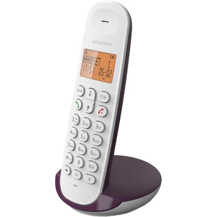 Logicom LOG3483071500117 Teléfono fijo inalámbrico DECT ILOA 150 SOLO Berenjena sin contestador automático